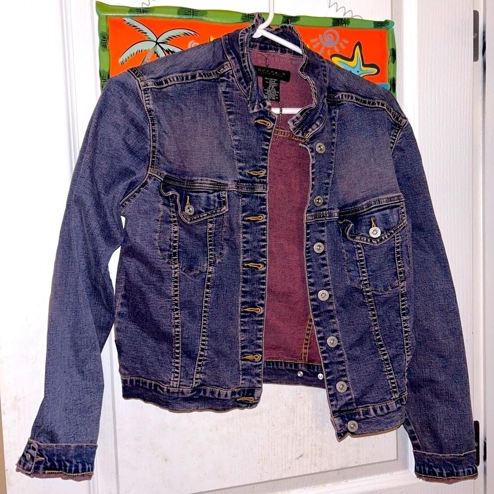 ✨SALE Y2K VINTAGE BUFFALO DAVID BITTON PURPLE DENIM JEAN JACKET BUTTON UP - Picture 2 of 4